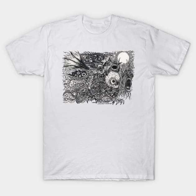 Psychedelic Calvacade T-Shirt by Christopher's Doodles